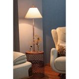 VENON Sehpalı Lambader Üçgen Siyah Bakır Patine⭐️ Krem Kumaş Şapka⭐️Metal Gövde⭐️ Salon Köşe Lambası Dekoratif Lambader Yer Lambası Dekoratif Aydınlatma Salon Aydınlatma Sehpalı Aydınlatma Salon Lambaderi