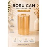 VENON Silindir Cam ⭐️ Boru Cam Bal Yedek Avize Camı 10x15 cm E27 Duya Uygun Bal Boru Şeklinde Avize Camı