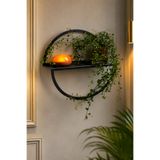 VENON SİYAH || SİMA || Duvar Rafı Metal Dekorasyon Metal Yuvarlak Tasarım Çiçeklik ve Dekoratif Raf || Raflı Çiçeklik Duvar Çiçekliği Dekoratif Obje Biblo Rafı || Salon Antre Balkon Teras Kapı Girişi
