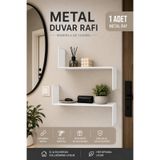 VENON Z Raf HOME METAL RAF LEGO ( Z ) BEYAZ METAL DUVAR RAFI Modern Duvar Rafı Mutfak Antre Hol Kapı Salon