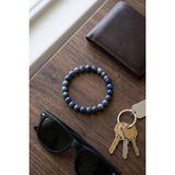 Venoria 8 mm Faset Kesim Lapis Lazuli Doğal Taş Bileklik Lacivert Mavi Gümüş Renk Motifli Ara Boncuklu Esnek Lastikli Unisex Kadın Erkek Aksesuar Günlük Kombin Babalar Günü Yıldönümü Sevgiliye Hediye - Standart
