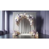 Venspor Düğün ve Etkinlikler Için Lila ve Beyaz Balonlu Metal Kemer, Zarif ve Şık 200X150CM Arkaplan, Fon - 200 x 150