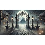 Venspor Gizemli Gotik Şato Geçişi ile Korku Temalı Stüdyo Arkaplanı - Profesyonel Fotoğrafçılık Fonu 200X150CM Arka Plan - 200 x 150