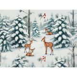 Venspor Kış Masalı Temalı Bambi Desenli Arka Plan Stüdyo Fonu 200X150CM