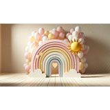 Venspor Pastel Gökkuşağı ve Balonlar Arkaplan Çocuk Odası ve Parti Dekorasyonu Için 200 x 150 cm Duvar Örtüsü Fon