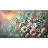 Venspor Pastel Renkli Çiçekler ve Romantik Atmosfer ile Sanatsal Stüdyo Arkaplanı - Profesyonel Fotoğrafçılık Fonu 200X150CM Arka Plan - 200 x 150