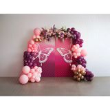 Venspor Pembe ve Mor Kelebek ve Balon Dekorlu Stüdyo Fonu Arka Plan - 200X150CM