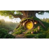 Venspor Peri Masalı Hobbit Evi Temalı Arkaplan 200 x 150 cm Fon Duvar Örtüsü