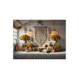 Venspor Rustik Ahşap ve Günebakan Temalı Stüdyo Fonu Arka Plan - 200X150CM