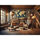 Venspor Vintage Seyahat Temalı Arka Plan, 200X150CM Fotoğrafçılık Arkaplanı Stüdyo Fonu
