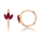 Venta Jewelry Yakut Pırlanta Taşlı 14 Ayar Rose Altın Halka Küpe - Standart