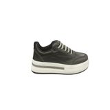 Ventes 319Z Ortopedik 5 Cm Kalın Taban Simli Taş Şeritli Günlük Kadın Sneaker Ayakkabı
