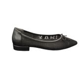Ventes 88925809Z Önü Fiyonklu 2cm Topuklu Sivri Burun Günlük Kadın Tül Babet Ayakkabı Siyah 39