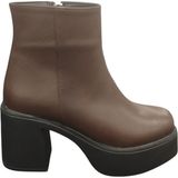 Ventes 914301Z 8 cm Platform Topuk Yandan Fermuarlı Içi Polarlı Günlük Kadın Bot - Kahve
