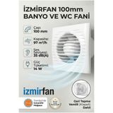 VentEurope Easy 100 Bd Kapaklı Banyo Wc Aspiratör Fanı 10 cm Sessiz Havalandırma Fanı 100 mm