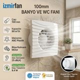 VentEurope Fancy Kapaklı Aspiratör Fan 10 cm – Banyo & Tuvalet Havalandırma