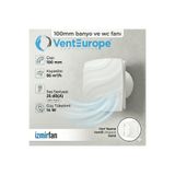 Venteurope Stream 100 Bd – 10’luk Sessiz Dekoratif Banyo Aspiratörü – Klapeli Havalandırma Fanı