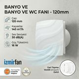 Venteurope Stream 120 Bd – 12’lik Sessiz Dekoratif Banyo Aspiratörü – Klapeli 120MM Havalandırma Fanı