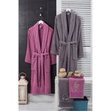 VENTİ VENTİSCA Homely Premium %100 Pamuklu Nakışlı Bornoz seti 4'lü Hamam ve Banyo Seti & Çeyiz Seti