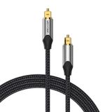 Vention Dijital Optik Fiber Ses Kablosu Toslink Spdıf Örgülü Alüminyum Alaşım - Gri 2m
