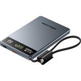 Vention Ultra Slim Serisi 5000MAH 15W Manyetik Kablosuz Tft Ekranlı Taşınabilir Şarj Cihazı Powerbank Gri