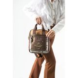 Ventis Amazing Vintage Kadın Sırt El Çantası Çok Bölmeli Desenli Tasarım Kapitone Kahverengi Model: 571-21E