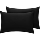 Ventisette 2 Adet Fermuarlı Yastık Kılıfı 50X70 cm - 50 x 70 cm - Siyah