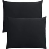 Ventisette 2 Adet Kapaklı Yastık Kılıfı 50 x 70 cm - Siyah