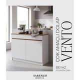 Vento Çok Amaçlı Dolap Mutfak Dolabı Kahve Köşesi (Beyaz Atlantik Çam) - Beyaz - Atlantik Çam