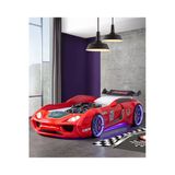 Vento Cooper Full Ledli Rüzgarlıklı Arabalı Yatak Kırmızı