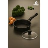 Vento Döküm Cam Kapaklı Tava 22X5 cm - Siyah