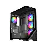 Vento VG4202FL 750W 80+ Br Gen5 4X12CM Rgb Fan E-Atx Temperli Cam 2xusb2.0/1xusb3.0 Siyah Gamıng Kasa