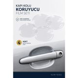 Ventoze 4'lü Şeffaf Araç Kapı Kolu Koruyucu Film Seti Çizik Önleyici Kapı Kolu Koruma Bandı Universal