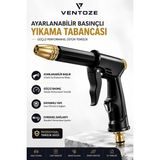 Ventoze Basınçlı Çok Fonksiyonlu Ayarlanabilir Oto Araba Yıkama ve Bahçe Sulama Tabancası - Siyah