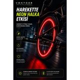 Ventoze Hareket Sensörlü Ledli Işıklı Sibop Kapağı Araba Motosiklet Bisiklet Neon 2 Adet - Çok Renkli