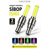 Ventoze Hareket Sensörlü Ledli Işıklı Sibop Kapağı Araba Motosiklet Bisiklet Neon 2 Adet