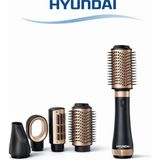 Ventoze Hyundai HC-092 5 Başlıklı Air Saç Şekillendirici Set | 1000W Iyonik Hava Üflemeli Fön ve Maşa Takım Fırça
