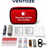 Ventoze Ilk Yardım Çantası Acil Durum Seti Araç Ev Seyahat Kamp Ilk Yardım Kiti - Kırmızı