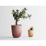 Ventra Dekoratif Saksı - Çizgili Modern Bitki Saksısı 22 cm - 200x200x225mm - 1 Adet