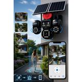 Ventus Fullset 128Gb + Turkcell Hat 4 Kameralı ( 3 Motorlu +1 Sabit) 12Mp Sirenli Çift Solar Panel 20800Mah Batarya Hieasy Güvenlik Kamerası