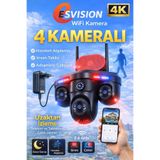 Ventus Wifi 4K 4 Lensli Akıllı Güvenlik Kamerası Hieasy Gece Görüş Sesli Kişi Takibi