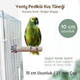 Venty Pedikür Papağan Tünek 25 mm Çap Uzunluk Seçenekli / 1 Adet - Kumlu Tünek- Zımpara Tünek - 10 cm