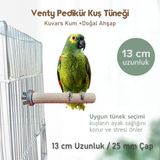 Venty Pedikür Papağan Tünek 25 mm Çap Uzunluk Seçenekli / 1 Adet - Kumlu Tünek- Zımpara Tünek - 13 cm