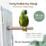Venty Pedikür Papağan Tünek 25 mm Çap Uzunluk Seçenekli / 1 Adet - Kumlu Tünek- Zımpara Tünek - 18 cm