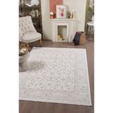 venucci home & living Bergama Modern Dokuma Krem Vintage Halı 4 m2 6 m2 Salon Oturma Odası Halısı