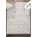 Venucci Home & Living Century Floral %100 Polyester Oturma Odası Salon Mutfak Halısı Eskitme Çiçekli Vintage Halı - Krem Beyaz - 300 x 400 cm