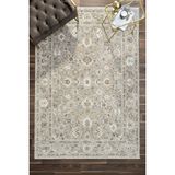 Venucci Home & Living Frezia Floral Bambu Polyester Oturma Odası Salon Mutfak Halısı Eskitme Çiçekli Vintage Halı - Gri - 80 x 300 cm