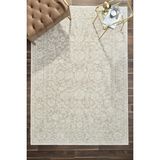 Venucci Home & Living Frezia Floral Bambu Polyester Oturma Odası Salon Mutfak Halısı Eskitme Çiçekli Vintage Halı - Krem - Krem - 180 x 250 cm