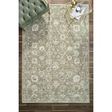 Venucci Home & Living Frezia Floral Bambu Polyester Oturma Odası Salon Mutfak Halısı Eskitme Çiçekli Vintage Halı - Yeşil - 200 x 290 cm