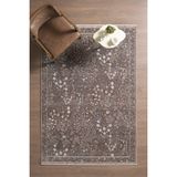 Venucci Home & Living Frezia Floral Vintage Halı 80 x 300 cm Modern Dokuma Bambu Polyester Özellikli Yıkanamaz - Antrasit